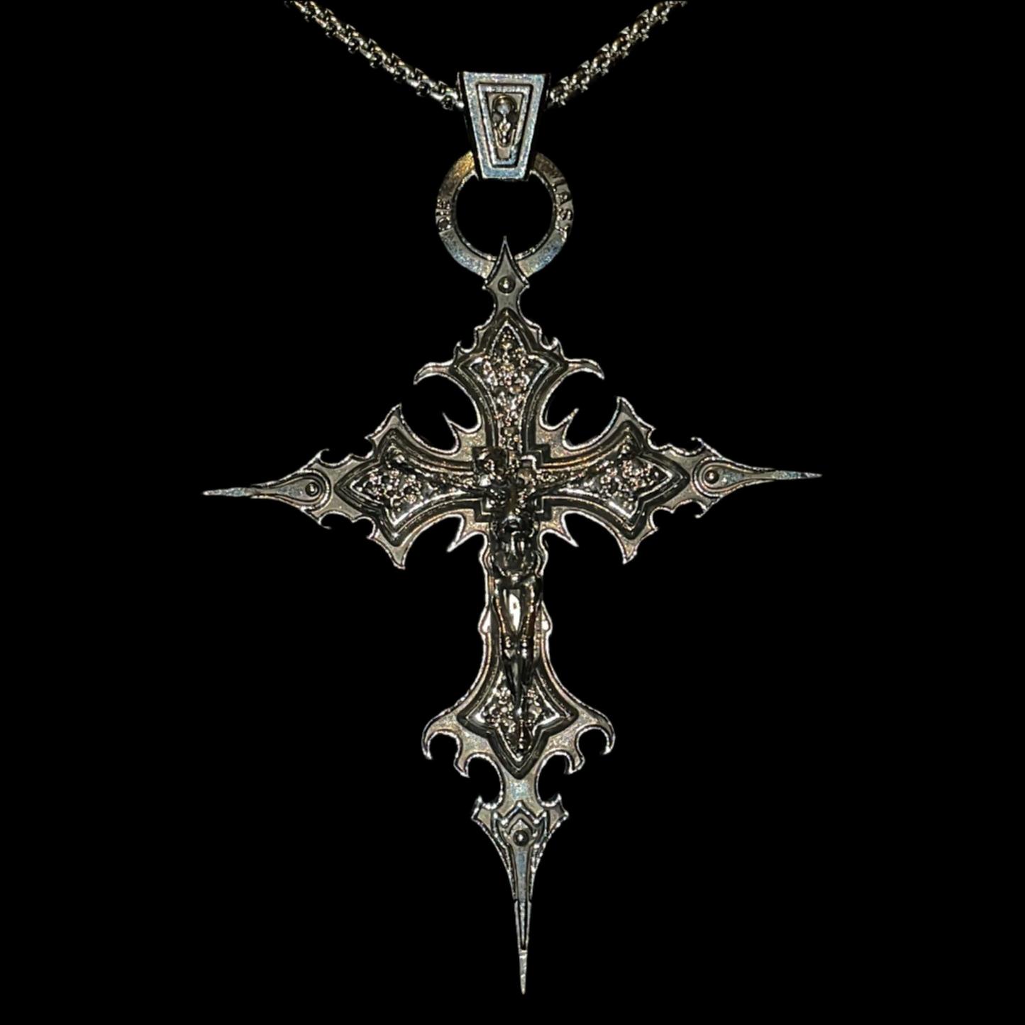 "Skeleton Cross Necklace"-IYAMIUIO