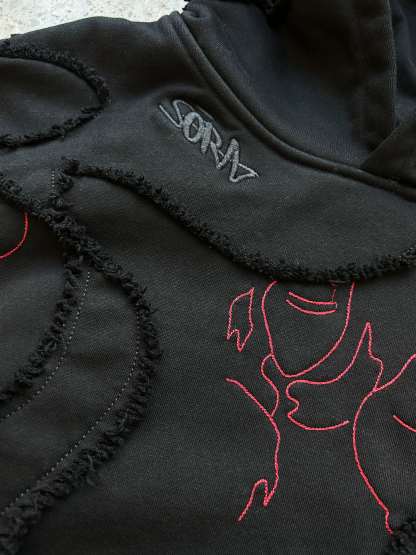 "LEVEL UP" Hoodie Black-IYAMIUIO