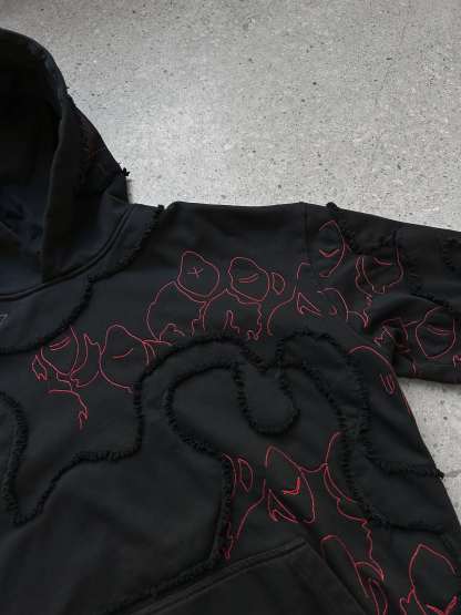 "LEVEL UP" Hoodie Black-IYAMIUIO