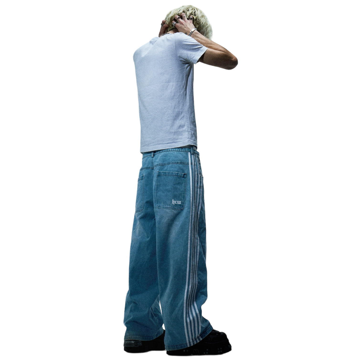 TRACK JEANS (BLUE)-IYAMIUIO