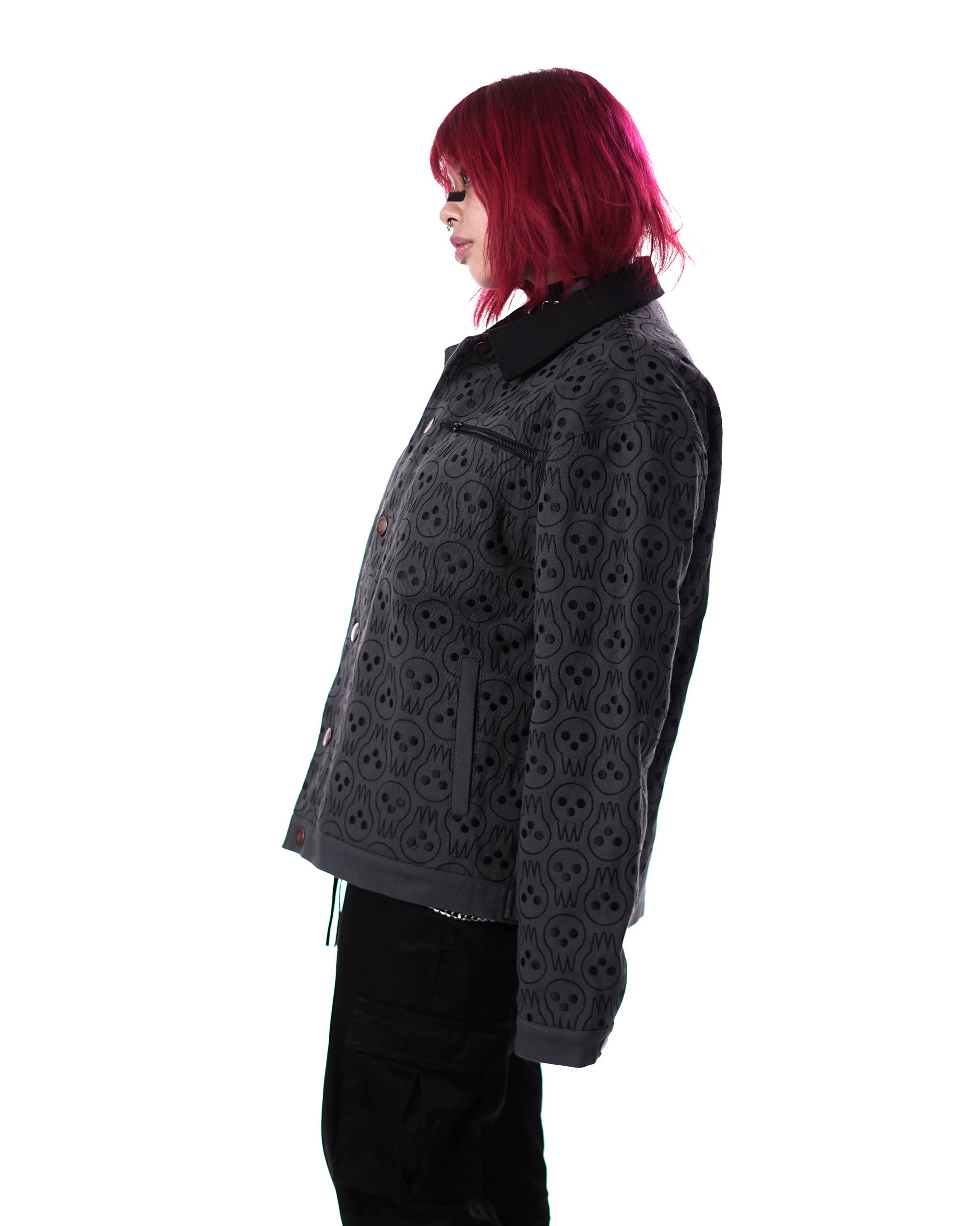 Soul Eater - Lord Death Pattern Denim Jacket - Tier 1-IYAMIUIO