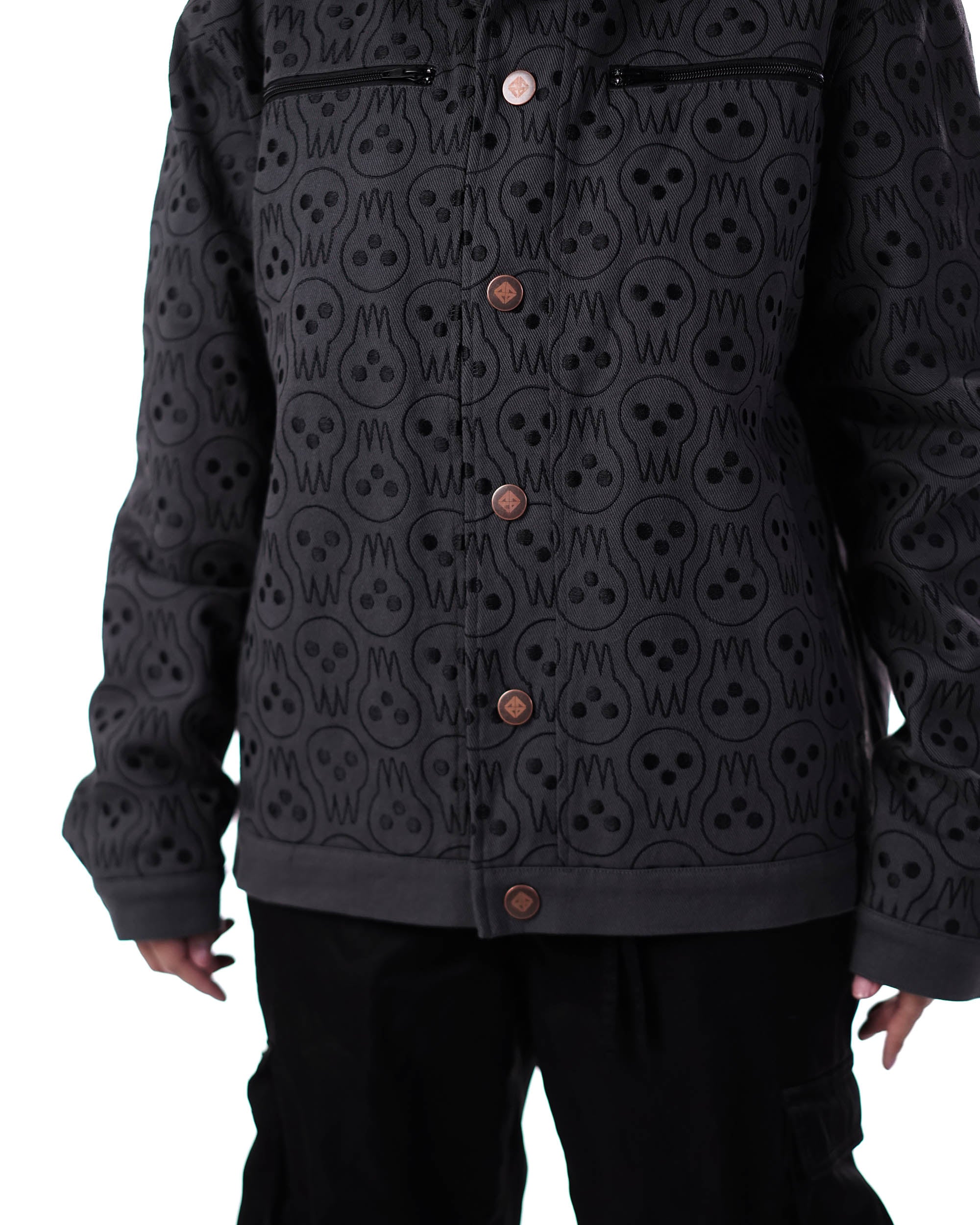 Soul Eater - Lord Death Pattern Denim Jacket - Tier 1-IYAMIUIO