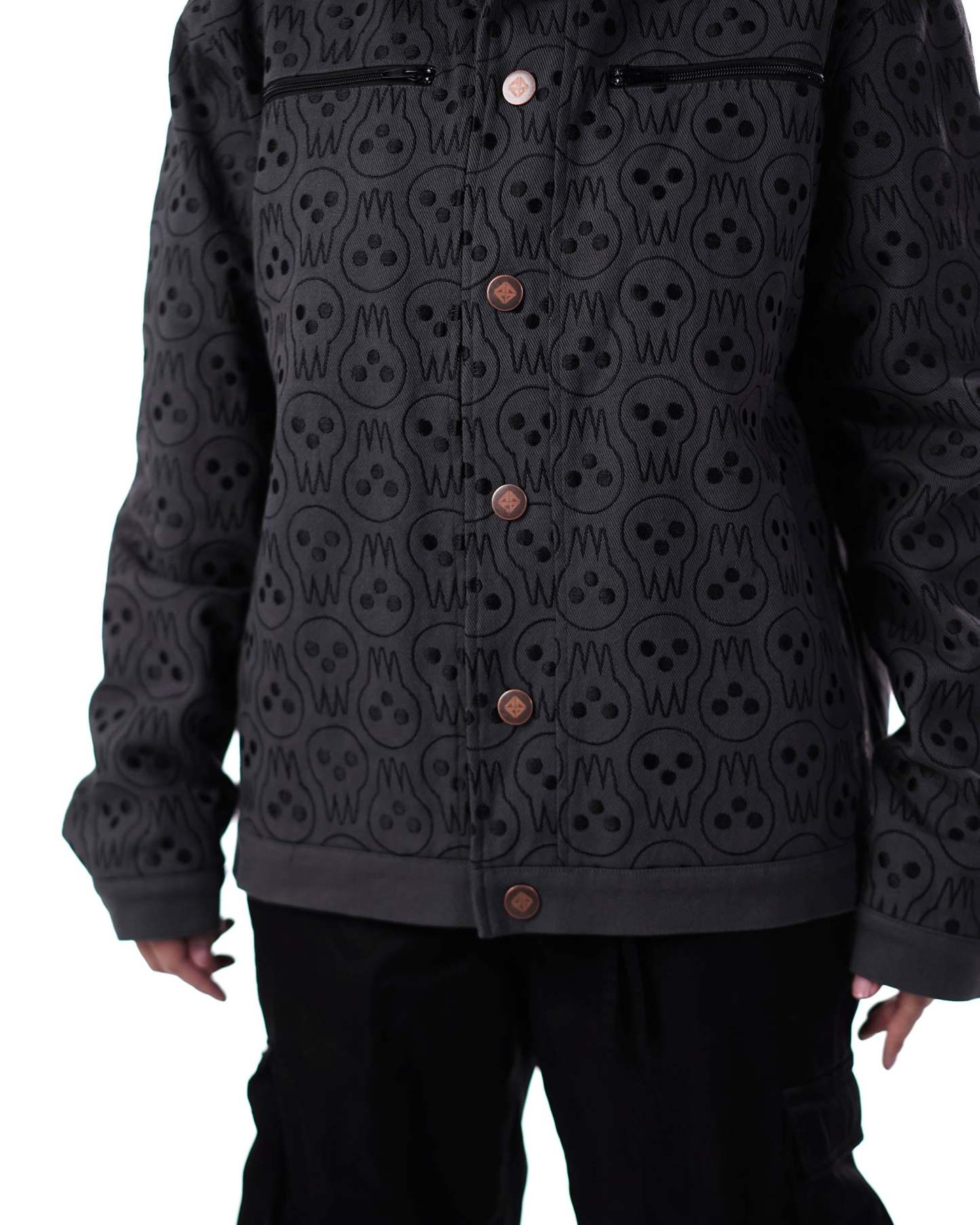 Soul Eater - Lord Death Pattern Denim Jacket - Tier 1-IYAMIUIO