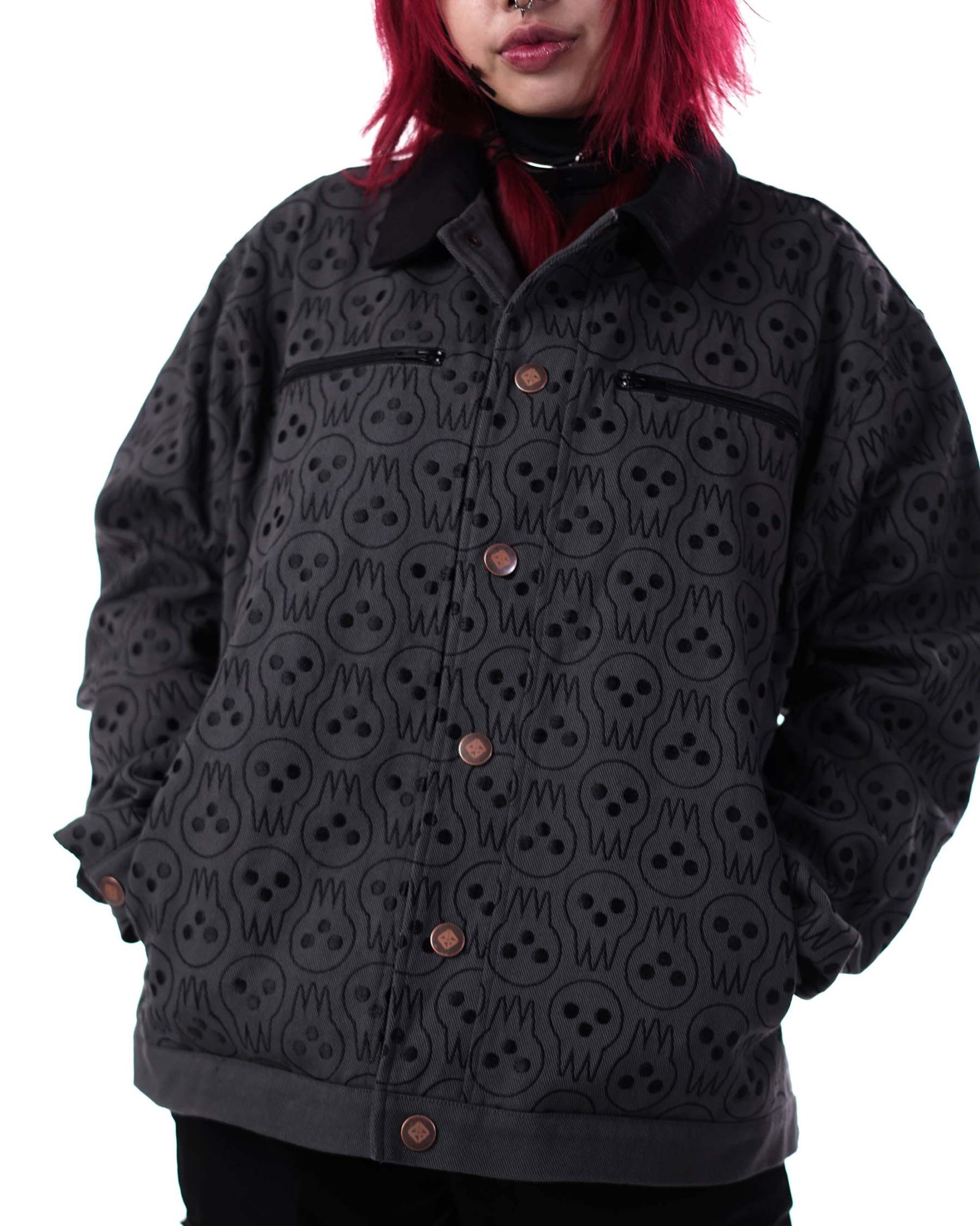 Soul Eater - Lord Death Pattern Denim Jacket - Tier 1-IYAMIUIO