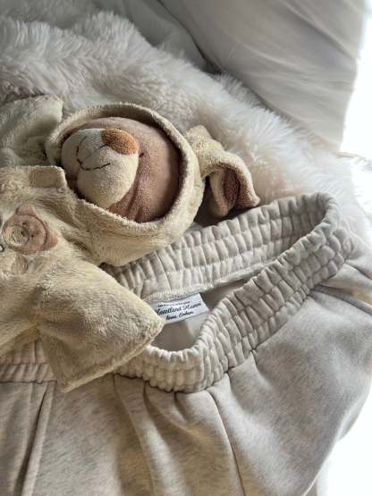 Signature Wide Leg Sweatpants in Pearl Grey-IYAMIUIO