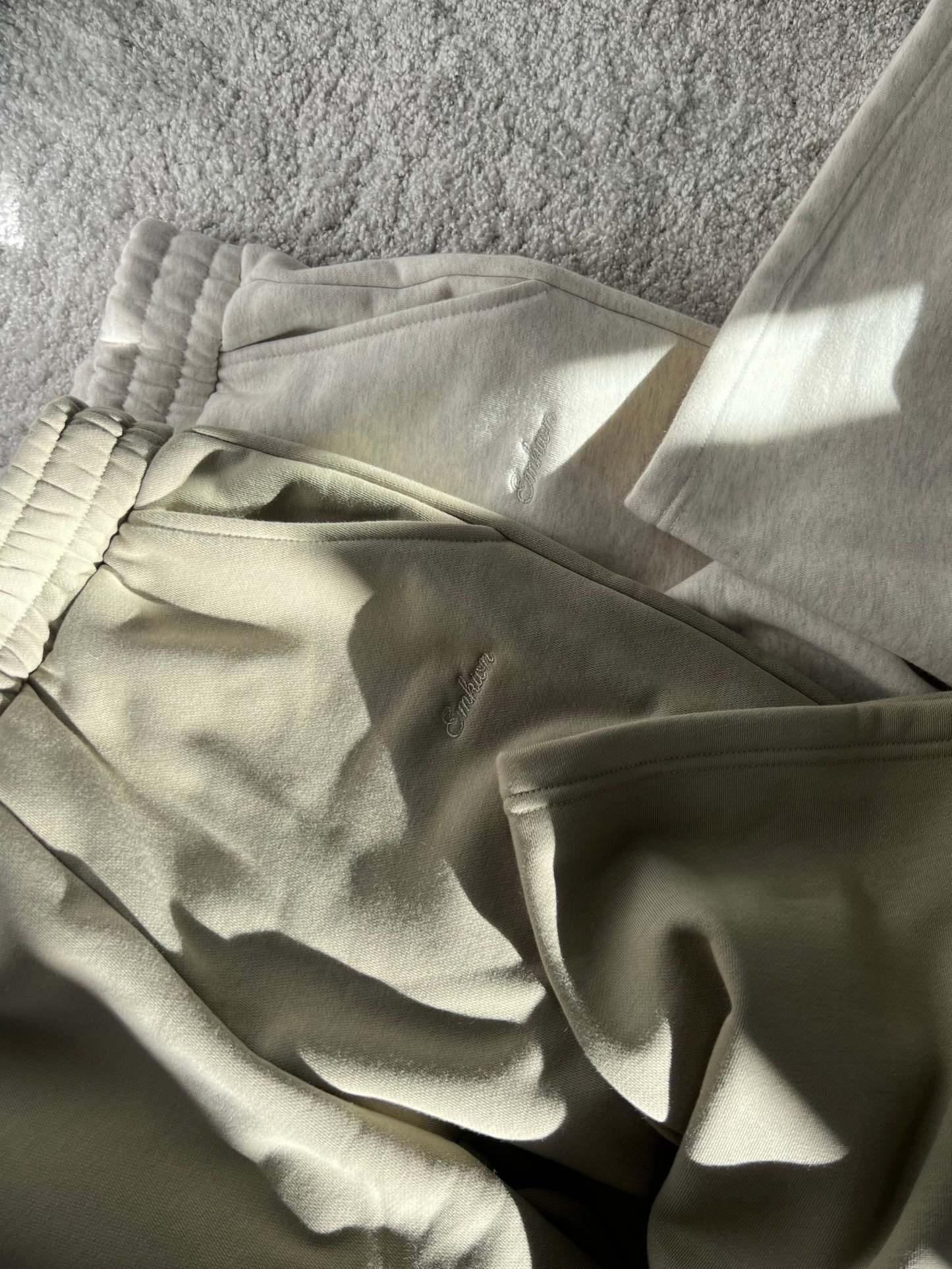 Signature Wide Leg Sweatpants in Pearl Grey-IYAMIUIO