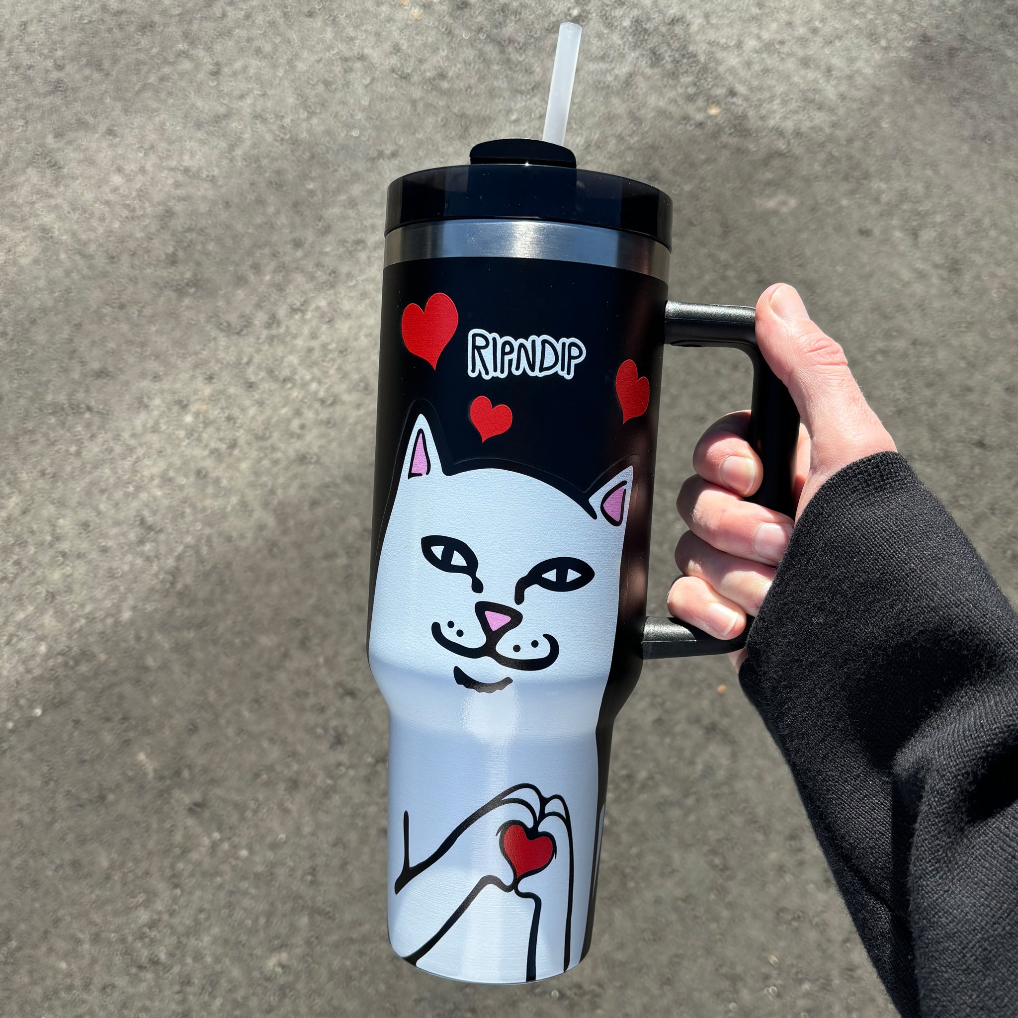 Nermal Loves Tumbler (Black)-IYAMIUIO