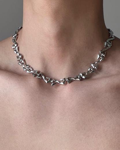 Unregular Twisted Hip-Hop Braided Necklace