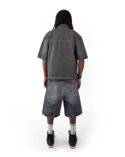 Carpenter Split Jorts Black-IYAMIUIO