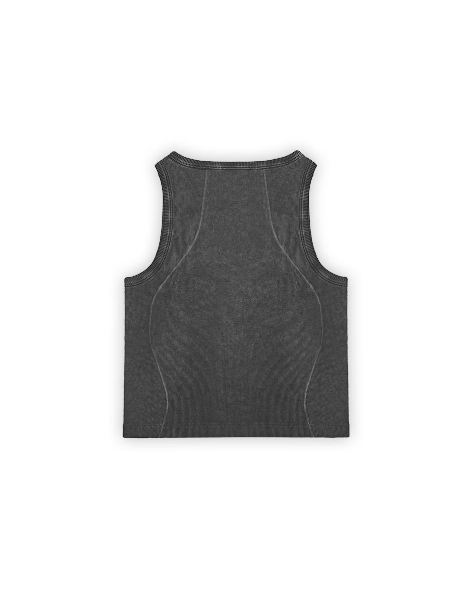 Curve Crop Top Black Oil Wash-IYAMIUIO