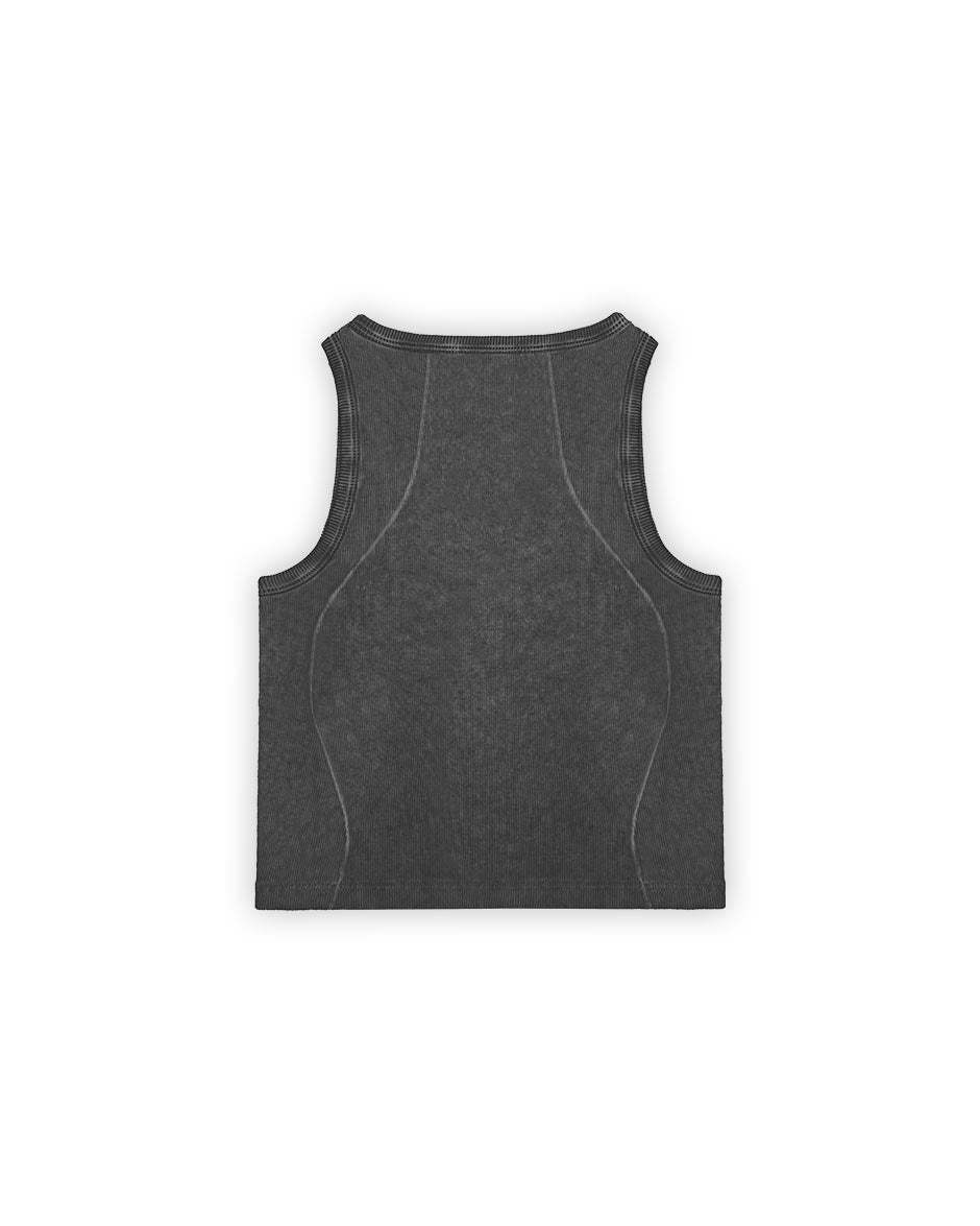 Curve Crop Top Black Oil Wash-IYAMIUIO