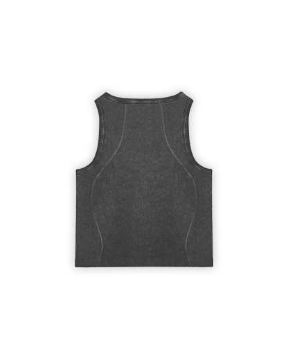 Curve Crop Top Black Oil Wash-IYAMIUIO