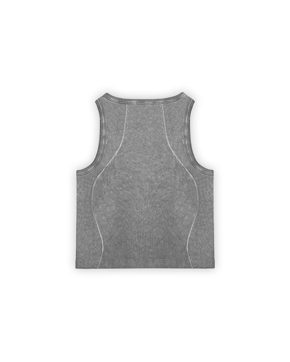 Curve Crop Top Grey Oil Wash-IYAMIUIO