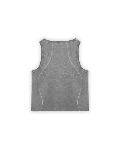 Curve Crop Top Grey Oil Wash-IYAMIUIO
