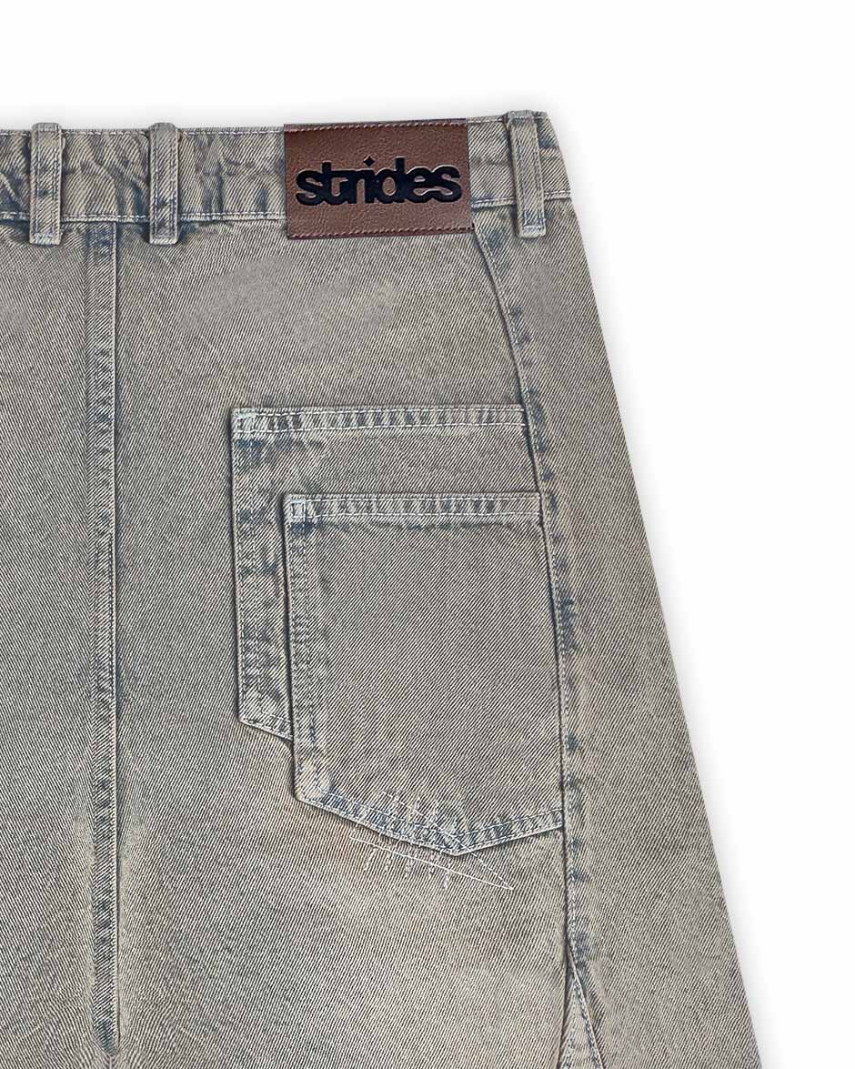 Carpenter Split Jorts Grey Yellow-IYAMIUIO