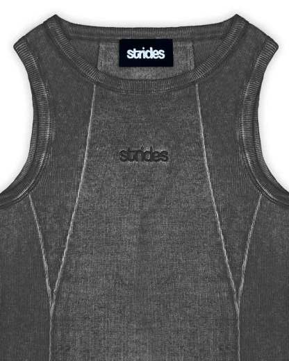 Line Tank Top Black Oil Wash-IYAMIUIO