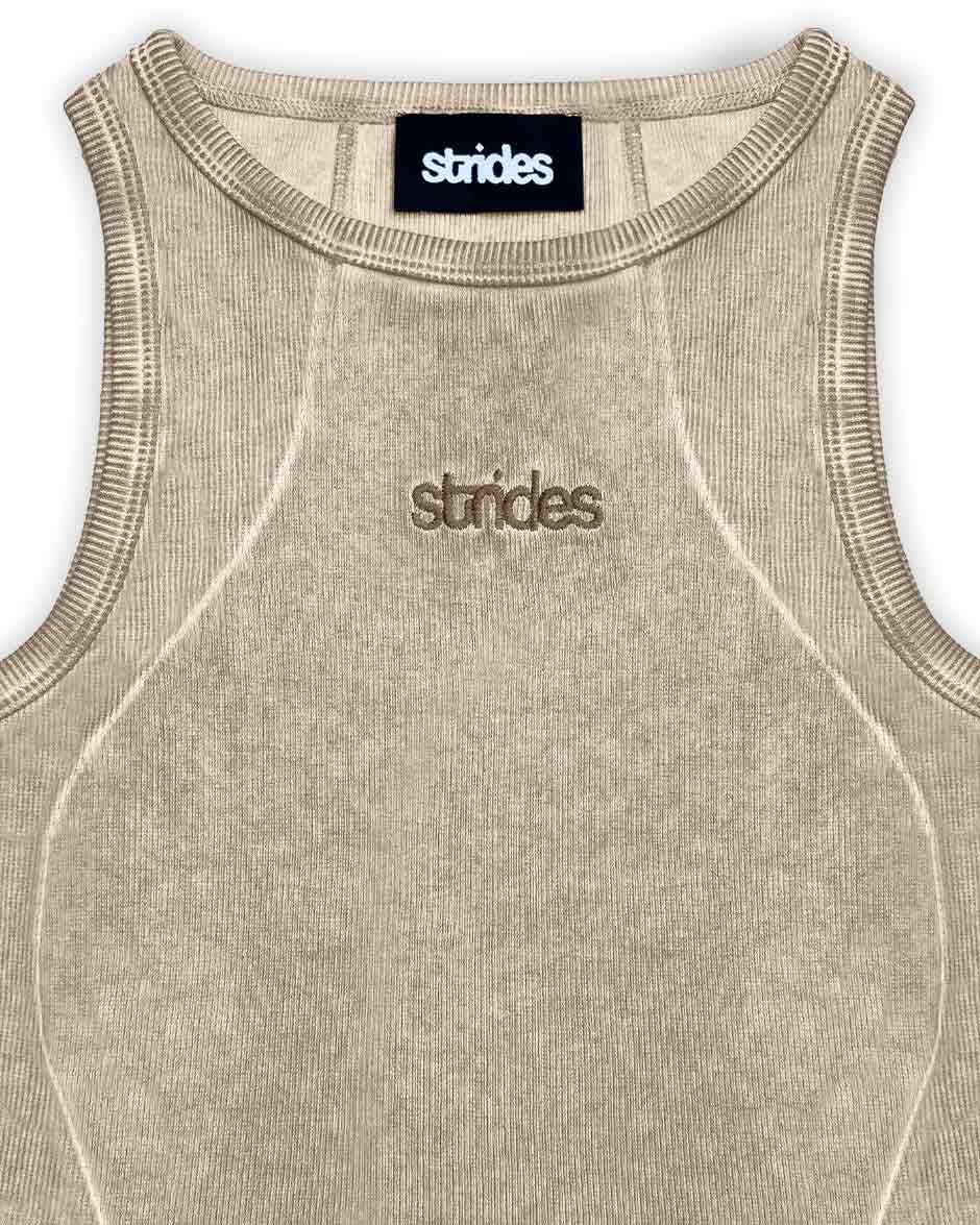 Curve Crop Top Beige Oil Wash-IYAMIUIO