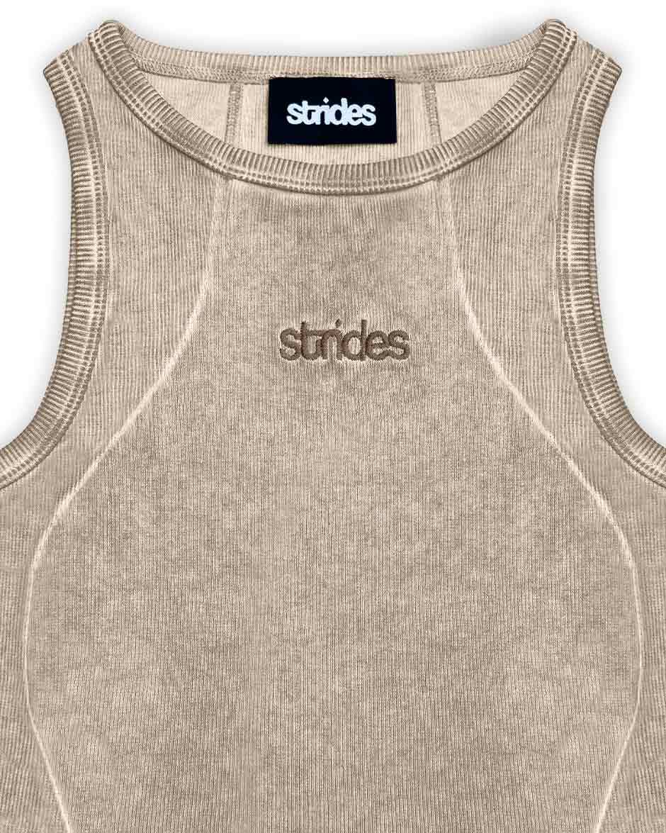 Curve Crop Top Beige Oil Wash-IYAMIUIO