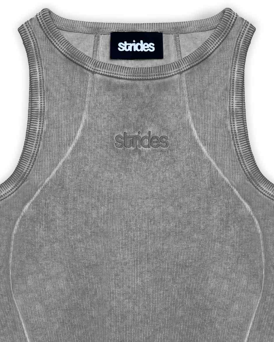 Curve Crop Top Grey Oil Wash-IYAMIUIO