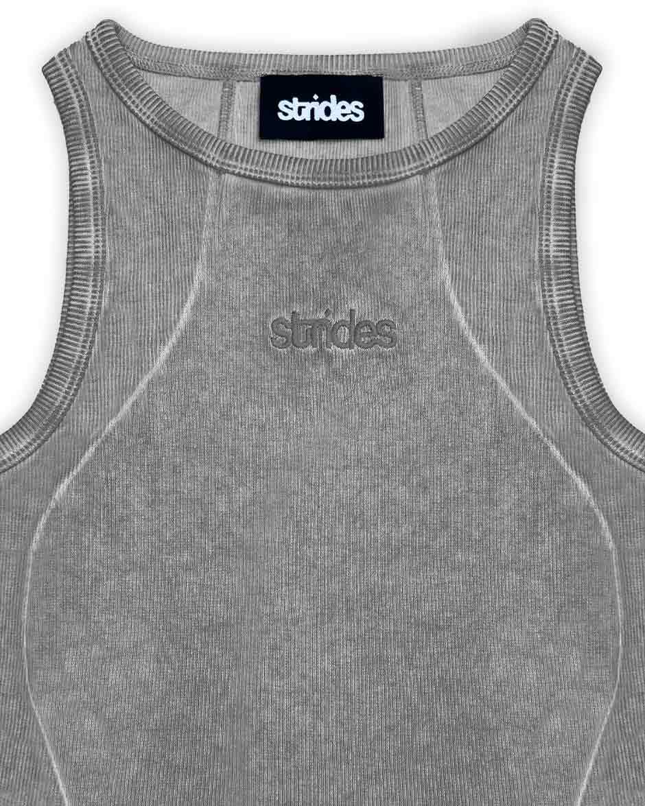 Curve Crop Top Grey Oil Wash-IYAMIUIO