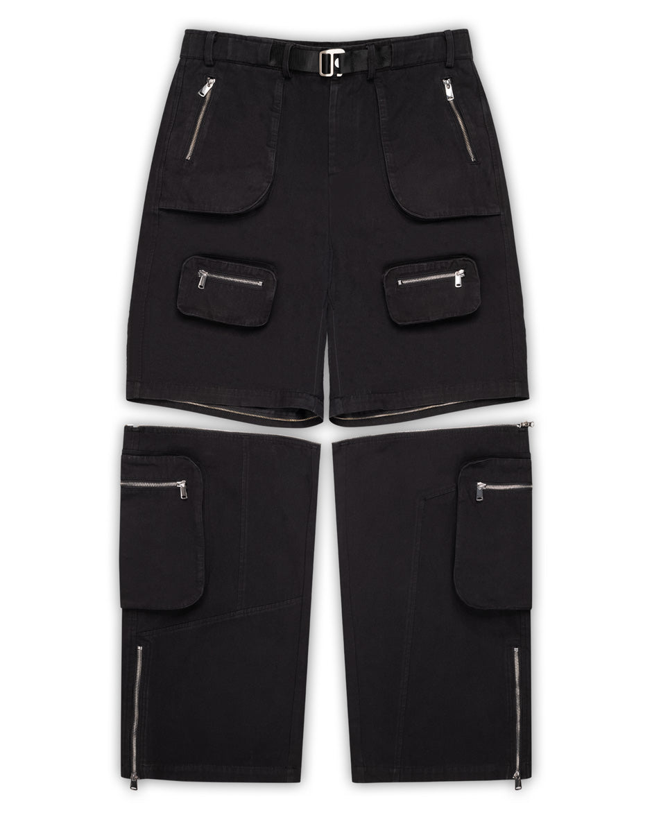 Detachable Cargo Pants Black-IYAMIUIO