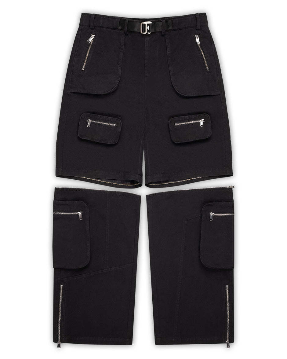 Detachable Cargo Pants Black-IYAMIUIO