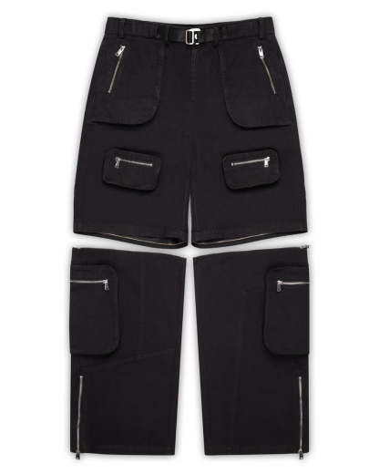 Detachable Cargo Pants Black-IYAMIUIO