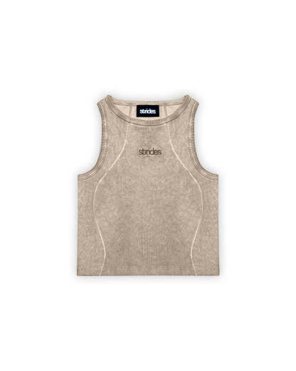 Curve Crop Top Beige Oil Wash-IYAMIUIO