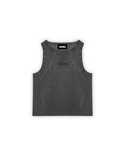 Curve Crop Top Black Oil Wash-IYAMIUIO