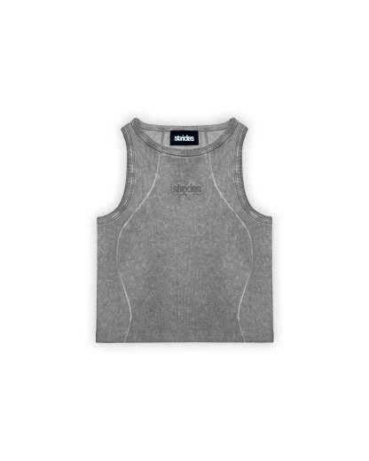 Curve Crop Top Grey Oil Wash-IYAMIUIO