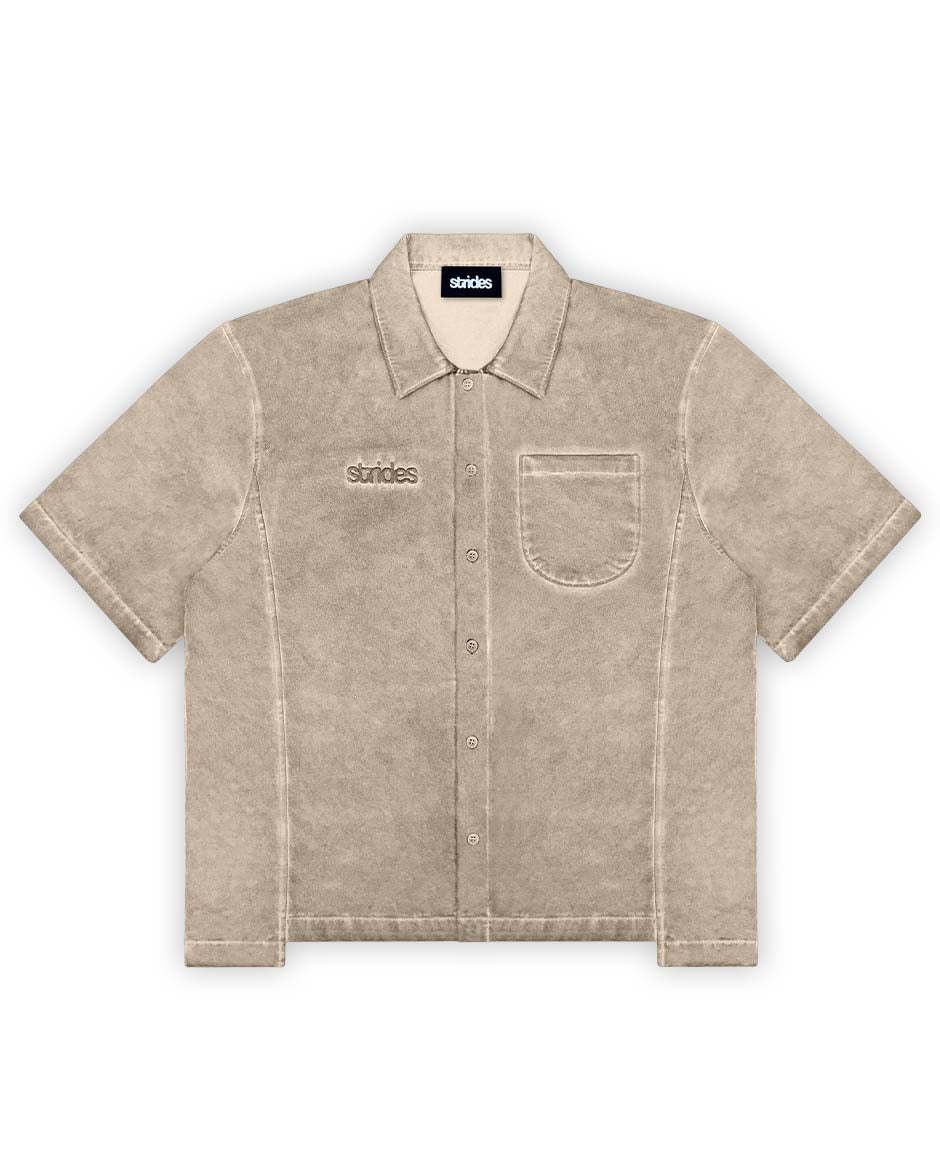 Ranger Shirt Beige Oil Wash-IYAMIUIO