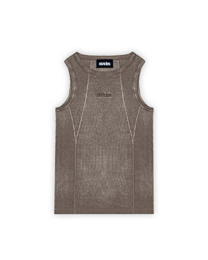 Line Tank Top Brown Oil Wash-IYAMIUIO
