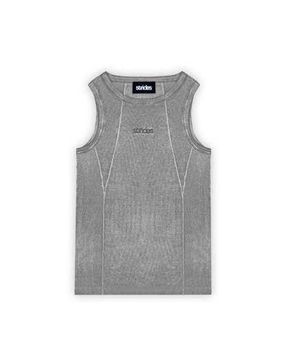 Line Tank Top Grey Oil Wash-IYAMIUIO