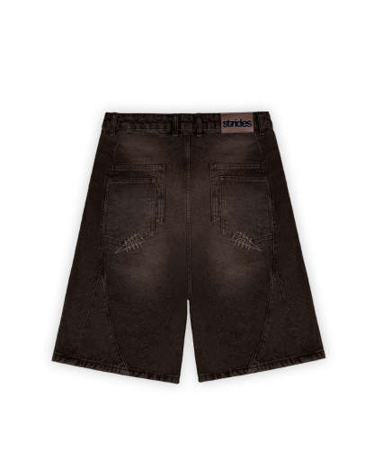 Carpenter Split Jorts Brown-IYAMIUIO