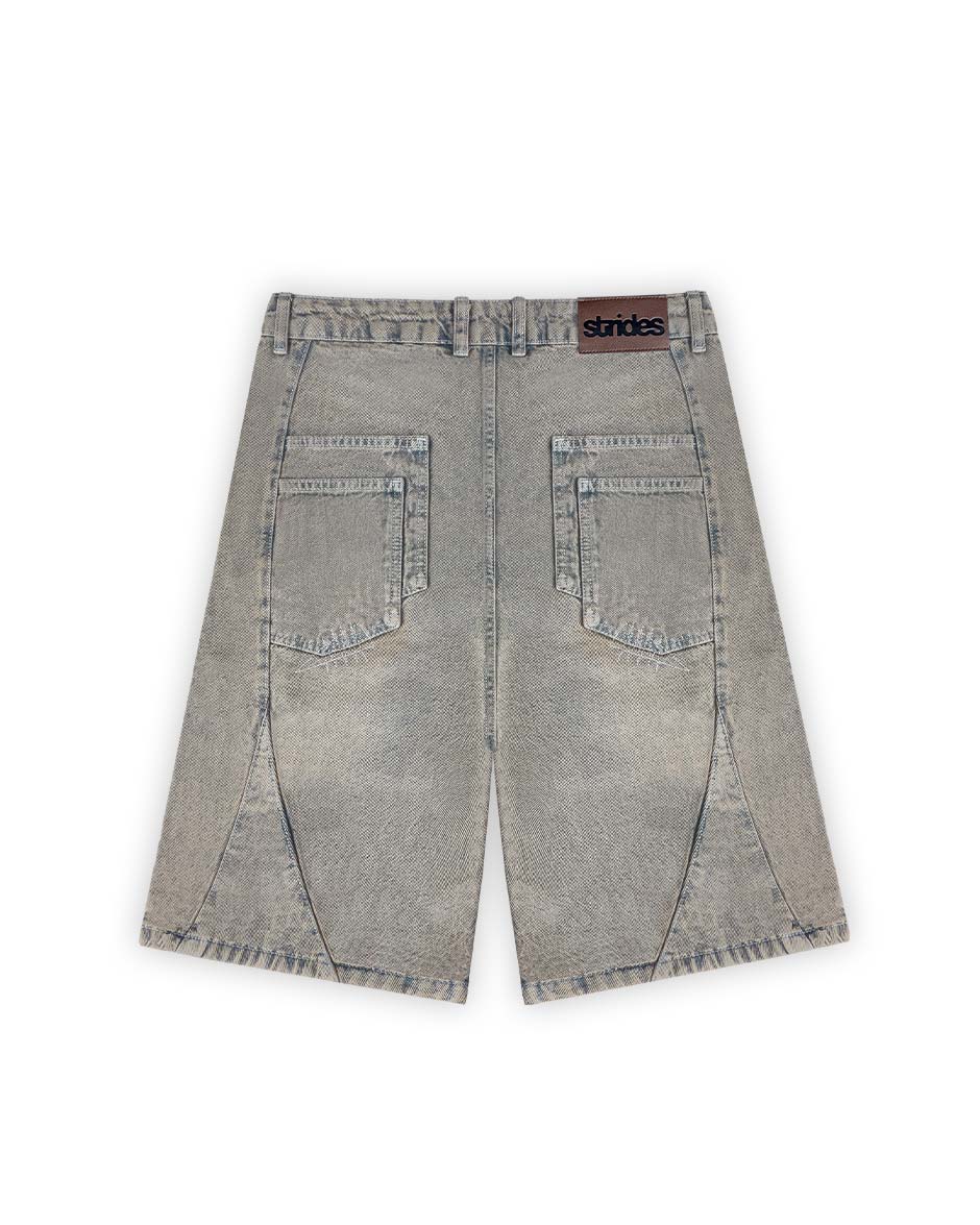 Carpenter Split Jorts Grey Yellow-IYAMIUIO
