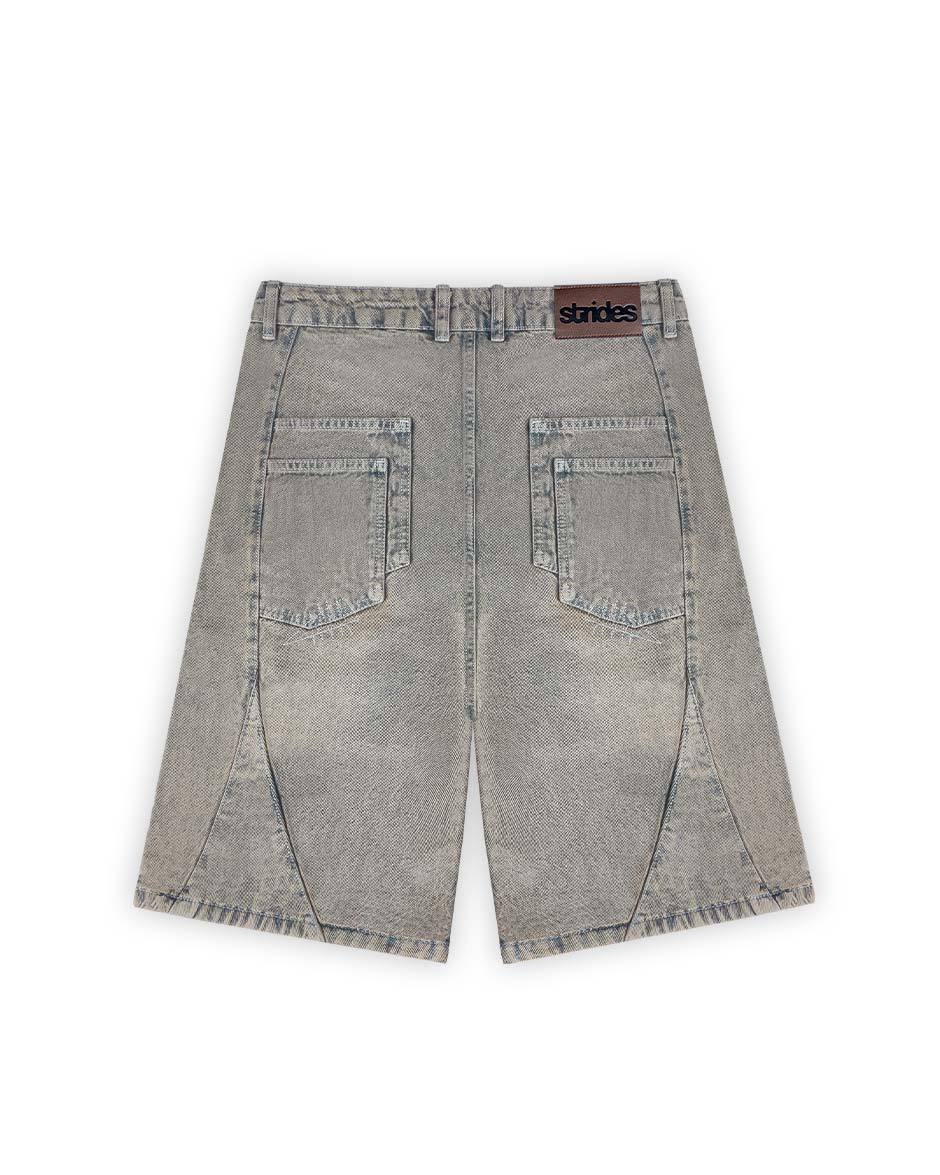 Carpenter Split Jorts Grey Yellow-IYAMIUIO