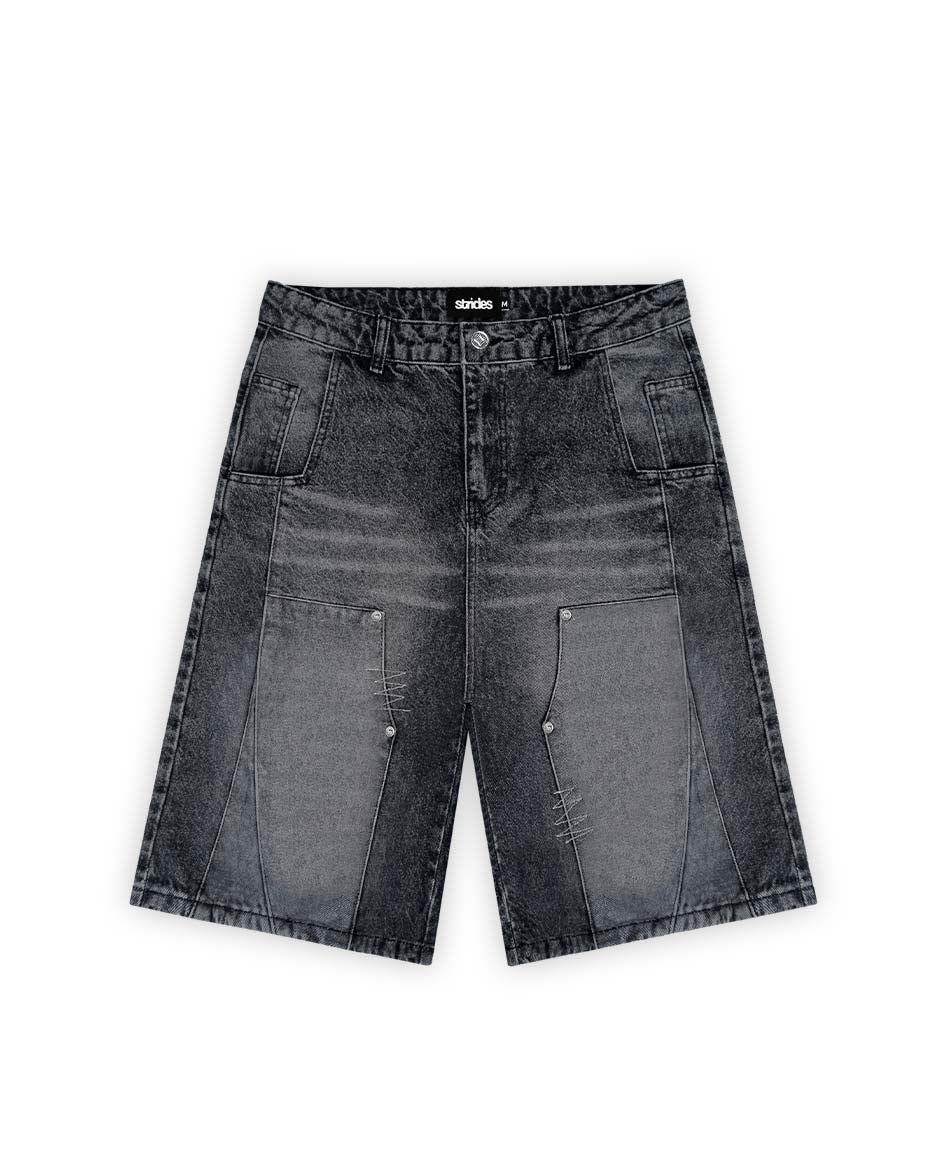 Carpenter Split Jorts Black-IYAMIUIO