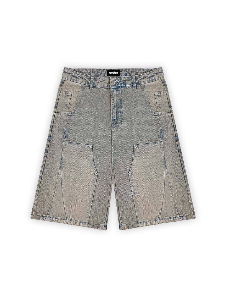Carpenter Split Jorts Grey Yellow-IYAMIUIO