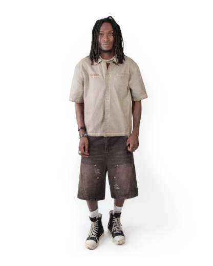 Ranger Shirt Beige Oil Wash-IYAMIUIO