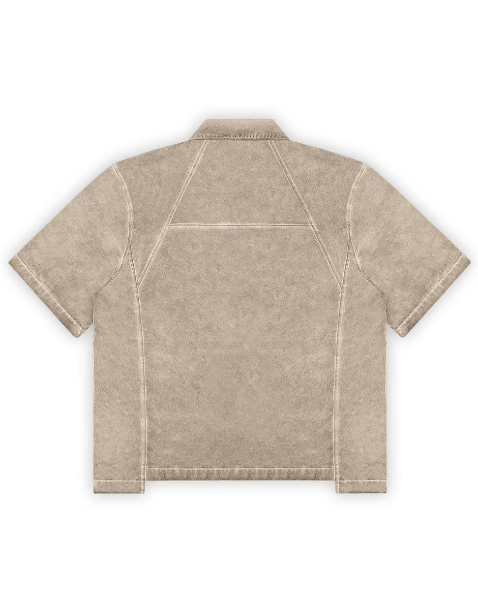 Ranger Shirt Beige Oil Wash-IYAMIUIO