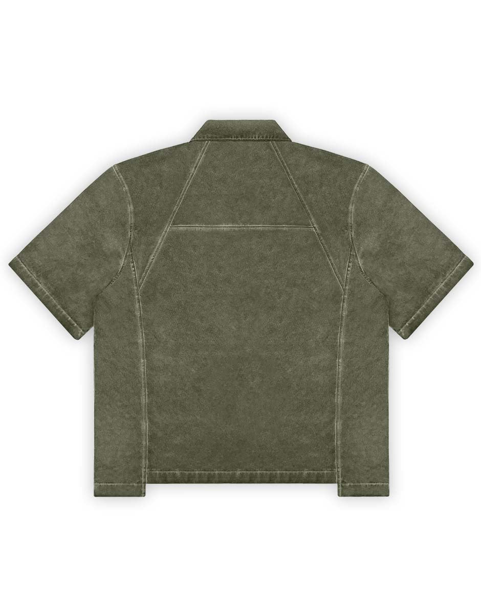 Ranger Shirt Olive Oil Wash-IYAMIUIO