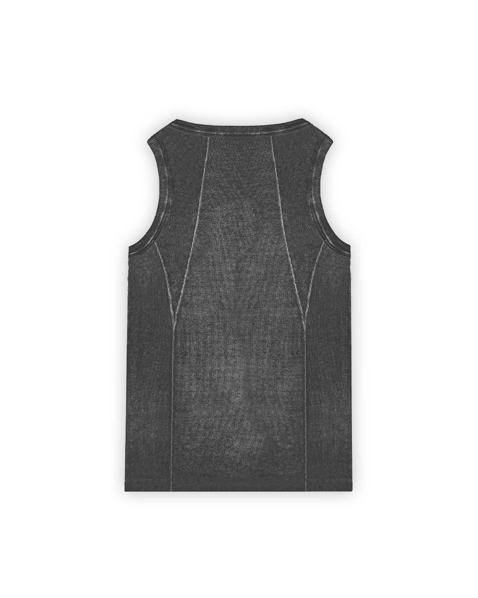 Line Tank Top Black Oil Wash-IYAMIUIO
