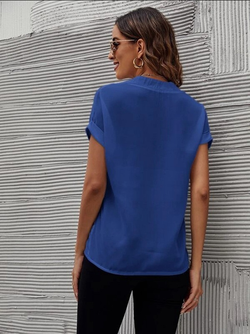V-neck Short Sleeve Casual Shirt