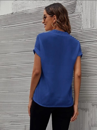V-neck Short Sleeve Casual Shirt