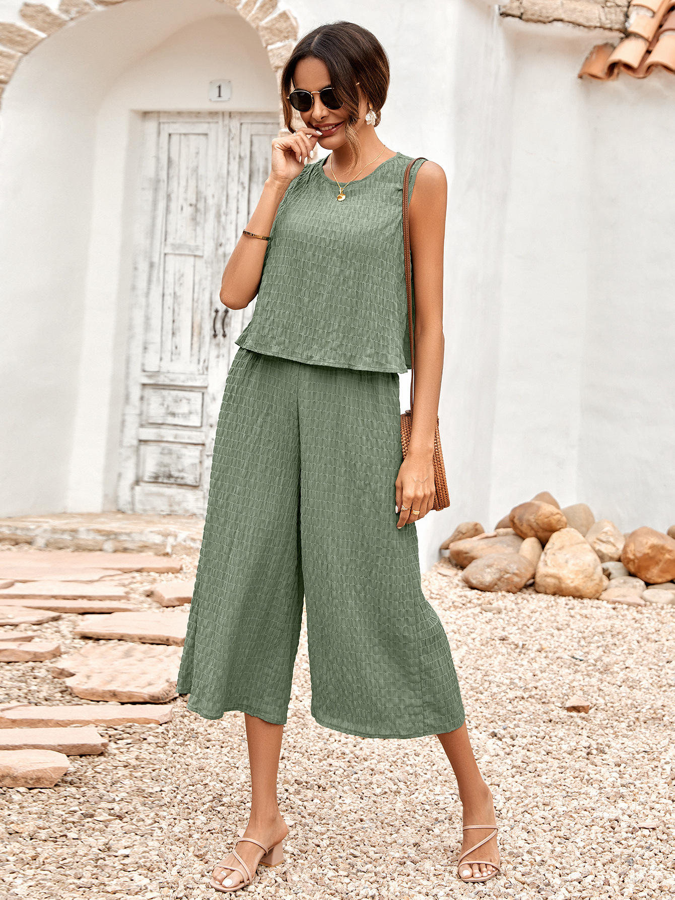 Strapless Solid Color Loose Short Sleeve Set (Buy 2 Free Shipping)