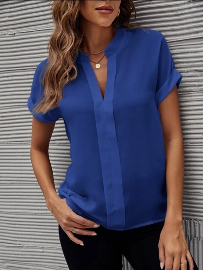 V-neck Short Sleeve Casual Shirt