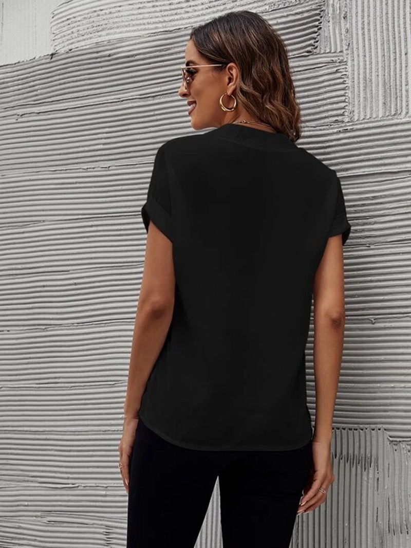 V-neck Short Sleeve Casual Shirt