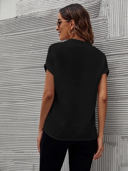 V-neck Short Sleeve Casual Shirt