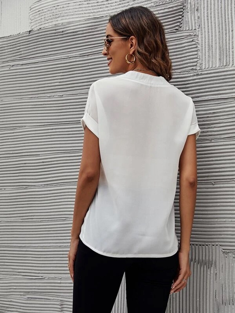 V-neck Short Sleeve Casual Shirt