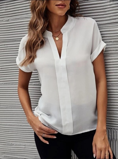 V-neck Short Sleeve Casual Shirt